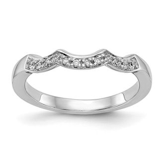 Diamond2Deal 14k White Gold Lab Grown Diamond Wedding Band Ring 0.12Ct Clarity- VS Color- G-H
