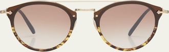 Oliver Peoples Remick Filigree Acetate & Metal Aviator Sunglasses