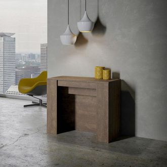 Itamoby Consola Mesa Comedor Extensible 90 X 48 - 296 Cm Madera Venus Noix