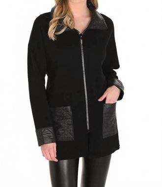 Frank Lyman Design Womens Knit Duster In Black Crystal