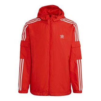 adidas Mens adidas Stripe Casual Sports Long Sleeves Jacket Bright Pink Red Fluorescence H06685