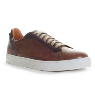 Magnanni Mens Amadeo Leather Sneakers In Taupe/brown