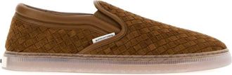 Bottega Veneta Brown Woven Sneakers
