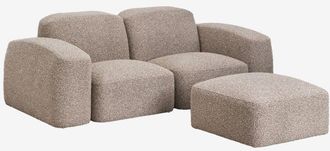 Sklum Sof&aacute; Modular De 2 Piezas Y Puff Bastian Sklum