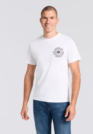 Replay T-Shirt REPLAY, Herren, Gr. XXL, wei&szlig;, Jersey, Obermaterial: 100% Baumwolle, regular fit normal, Rundhals, Shirts T-Shirt, Kontrastfarbener Replay- Dr