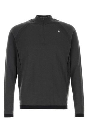 Stone Island Dark Grey Logo Sweaters