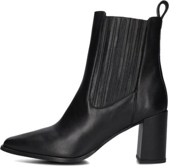 Notre-V Schoenen, Dames, Zwart, 36 EU, Leer, Zwarte leren enkellaarsjes