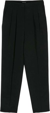 Giorgio Armani Zwarte Zijden Glitter Broek - Dames - Straight fit broeken - Zwart - L - Broeken