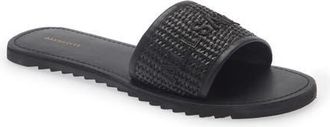 AllSaints Hoxton Woven Slide Sandal in Black/Black at Nordstrom, Size 10.5Us