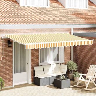 vidaXL Toldo Retr&aacute;ctil Amarillo Y 400 X 200 Cm Poli&eacute;ster Y Aluminio Vidaxl