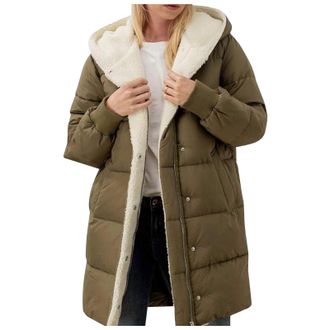 Generic Puffer Coat Long Women Winter Coats for Women UK Coat Long Sleeve Puffer Quilted Coats Thickened Warm Hooded Padded Jackets Ladies Longline Windproof 
