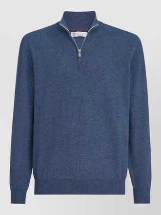 Brunello Cucinelli high collar sweater ribbed cuffs hem