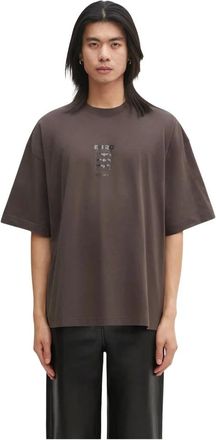 VETEMENTS Tops, Heren, Bruin, L, Katoen, Bats Logo T-shirt