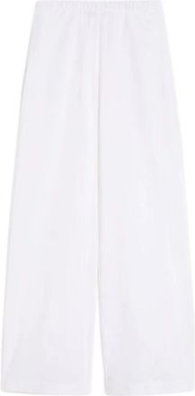 Max Mara Linnen en viscose canvas broek - Dames - Wijde Broeken - Wit - XS - Linnen - Broeken