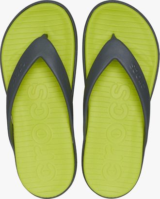 Crocs Mens Crocs COAST FLIP Mens Flip-flops Slate Grey/Citrus - Green - Size: 11