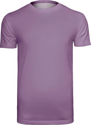Generic Mens Plain Cotton T-Shirts Multipack Soft Breathable Crew Neck Tees Everyday Essential Casual Fit 1/3/5/6/12 Pack Assorted Colours-1 Purple