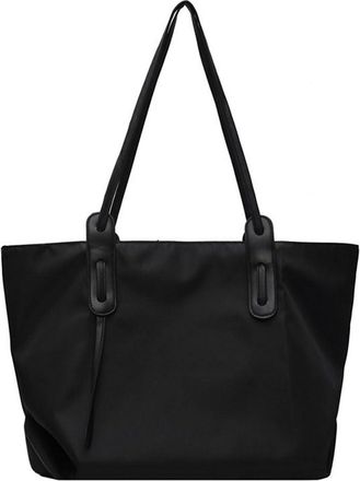 Generic Shoulder Bag for Women Nylon Large Capacity Underarm Bag with Zipper Hobo Bag Solid Color for Work Travel Shopping Shopper Bag (Black)