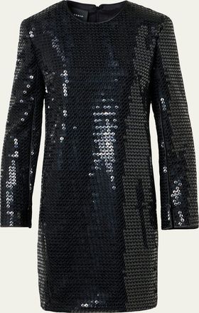 Akris Corded Sequin Short Cocktail Dress
