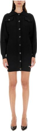 Moschino Abito in maglia - Dames - Shirt Kleedjes - Zwart - M - Kleedjes