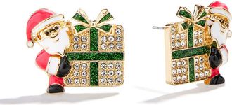 BaubleBar Yule Love Crystal Stud Earrings in Gold Multi at Nordstrom