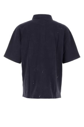 Carhartt Work in Progress Mens Garment-Washed Piqu&eacute; Polo Navy Cotton