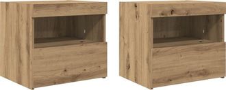 vidaXL Vidaxl - Bedside Cabinet with Drawer 2 pcs Artisan oak 50 x 40 x 45 cm