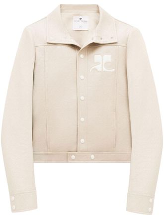 Courr&egrave;ges Cropped Silk and Nylon Jacket