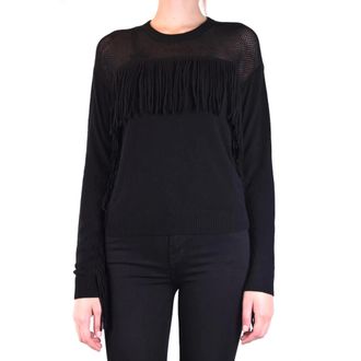 Pinko Rondgebreide trui - Dames - Ronde hals truien - Zwart - L - Truien & Vesten