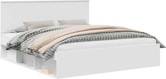 vidaXL Bed Frame with Headboard White 180 x 200 cm Solid Pine Wood vidaXL