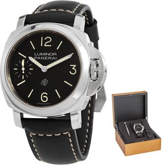 Officine Panerai Luminor Logo Hand Wind Black Dial Mens Watch PAM01084