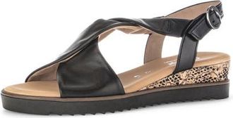 Gabor Ankle Strap Wedge Sandal in Black at Nordstrom, Size 10.5Us