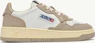Autry MEDALIST LOW BICOLOR SNEAKERS IN WHITE AND FEATHER GRAY LEATHER