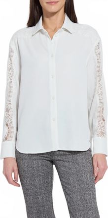 Lyss&eacute; Natasha Lace Trim Shirt In Cream