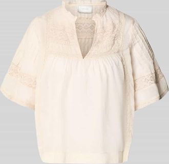 Neo Noir Neo Noir Blusenshirt mit V-Ausschnitt Modell Siama in Beige, Gr&ouml;&szlig;e 34