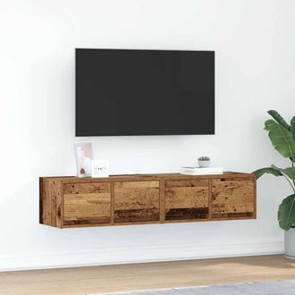 Berkfield Home TV Cabinets 2 pcs Old Wood 60x31x25.5 cm Engineered Wood in Brown