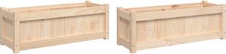 vidaXL Jardineras De Exterior 2 Unidades Madera Maciza De Pino Vidaxl