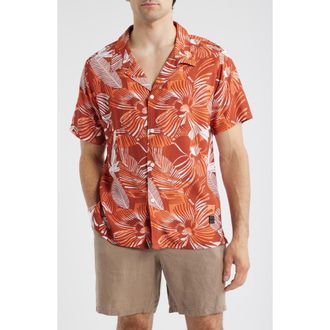 BOSS Beach Camp Shirt in Bright Orange at Nordstrom Rack, Size Xx-Large