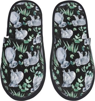 Generic Warm Slipper Cartoon Koala Bear Print Home Slipper Breathable Fluffy Slippers Unisex Scuff Slippers For Winter Travel Hotel L