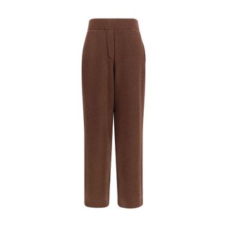 Brunello Cucinelli Brown Cashmere Casual Womens Pants