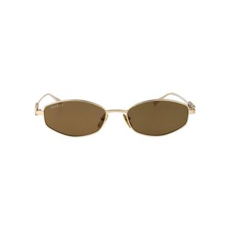 Gucci Oval Sunglasses - female - Gucci - Sunglasses - Yellow - 55 MM - Accessories