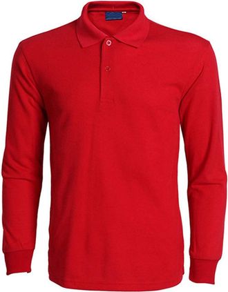 Generic Plain Polo Shirts Long Sleeve for Men Business Casual Shirts Regular-Fit Dress Shirts Button Front Formal Shirt Work Shirts Non Iron Shirt Long-Sleeve