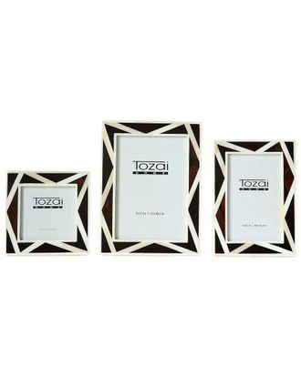 Two's Company Set Of 3 Stripes In Abstract Photo Frames