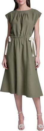BCBGeneration Tie Crepe Midi Dress in Basil at Nordstrom, Size 10