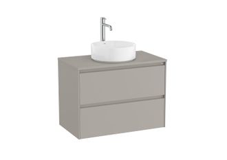 Roca Mueble Para Lavabo Centrado Sobre Encimera 800x460 Ona 2 Cajones Gris Arena