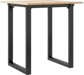 vidaXL Dining Table O-Frame 60x60x75 cm Solid Wood Pine and Steel Vidaxl