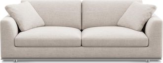 Castlery Hamilton Sofa Customized, Performance Linen Weave, Light Grey, Spill Resistant, Removable Covers for Castlery Sofas