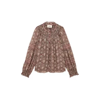 BA&SH Bedrukte blouse met ronde hals - Dames - Blouses & Shirts - Veelkleurig - Maat: S