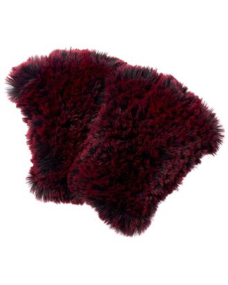 Surell Faux-Fur Knit Fingerless Mittens
