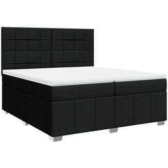 vidaXL Vidaxl - Cama Box Spring Con Colch&oacute;n Tela Negro 200x200 Cm