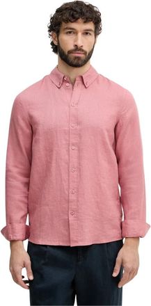 Mos Mosh Theo Shirt - Heren - Casual Overhemden - Roze - L - Linnen - Overhemden